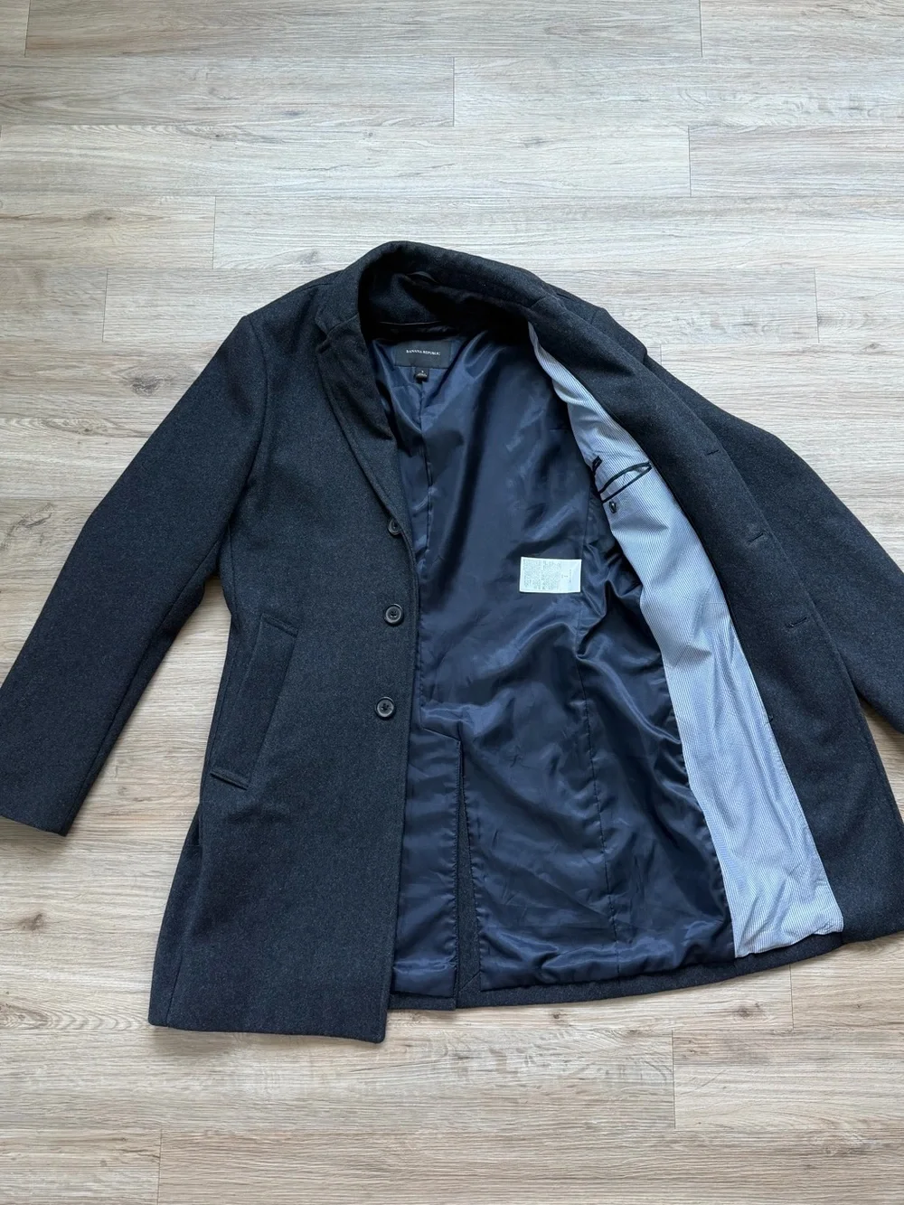 Banana Republic Charcoal Wool Blend Peacoat (Car Coat) Men’s Small
